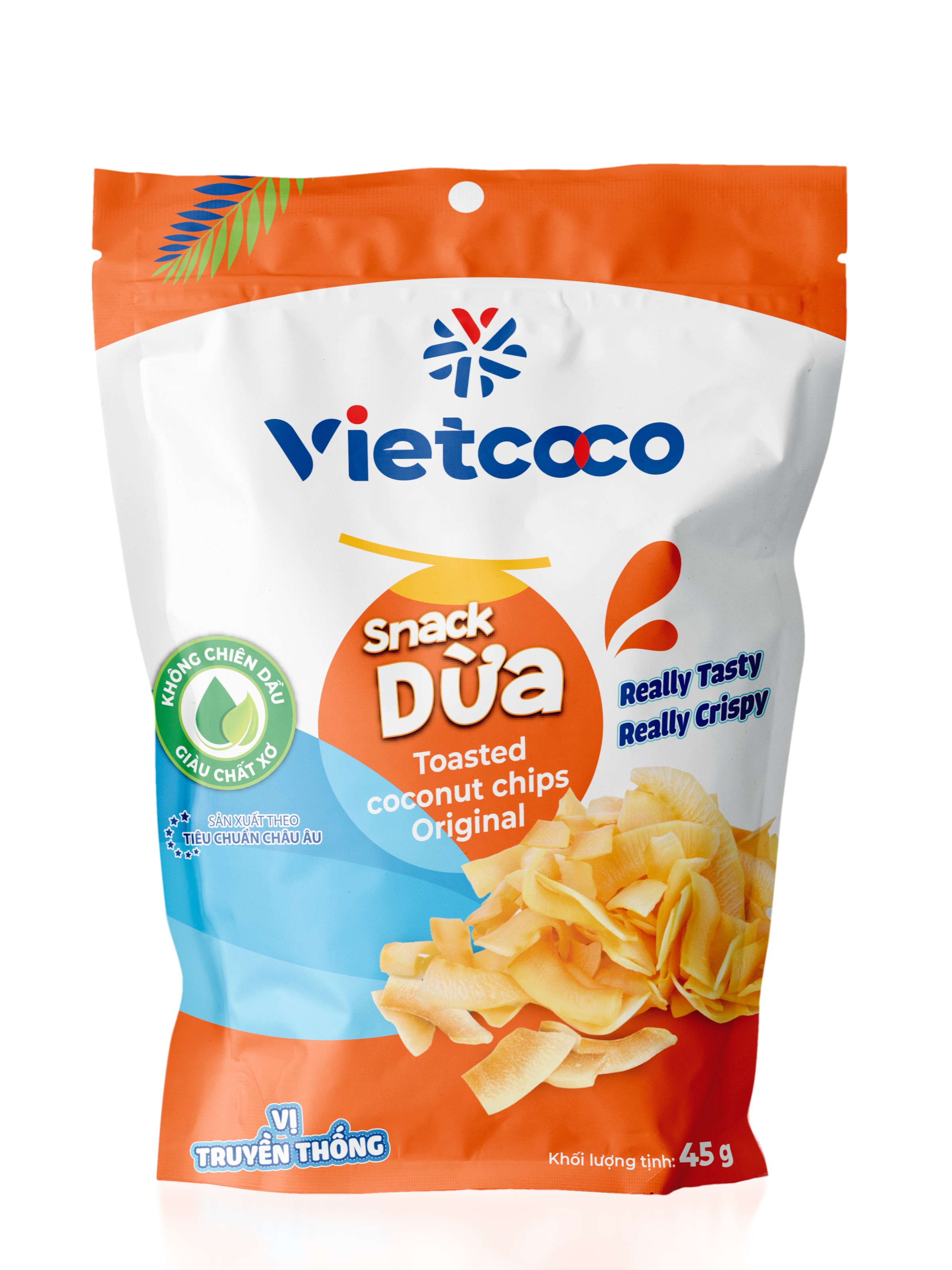 Snack dừa Vietcoco vị truyền thống túi 45gr