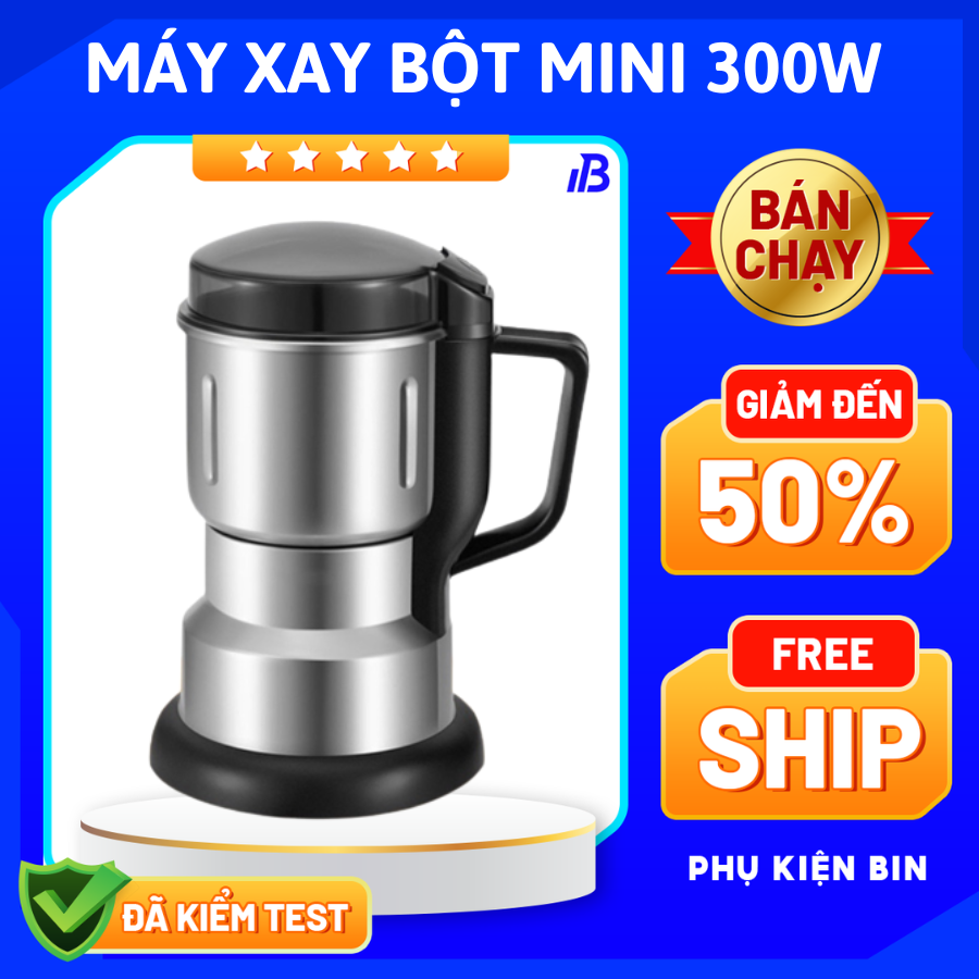 Máy xay hạt khô siêu mịn inox 304 công suất 300W, Máy xay hạt ngũ cốc, Máy xay hạt cafe, Máy xay hạt khô cầm tay đa năng