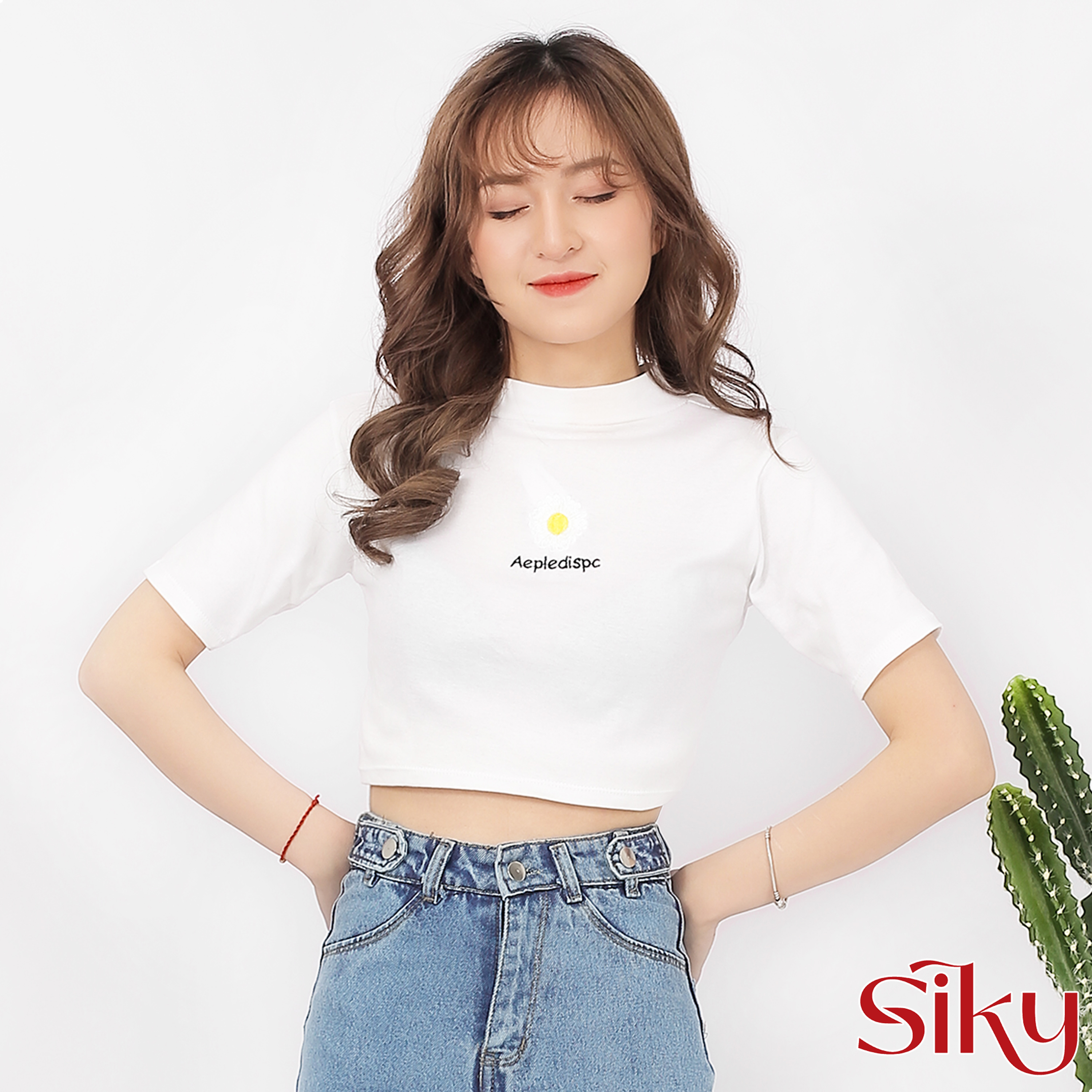 Áo Croptop Hoa cúc - Siky - A03