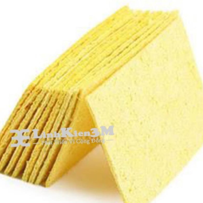 Bọt Biển Chùi Mỏ Hàn 6X6Cm Loại Xịn 🍀Miếng Bọt Làm Sạch Mũi Hàn