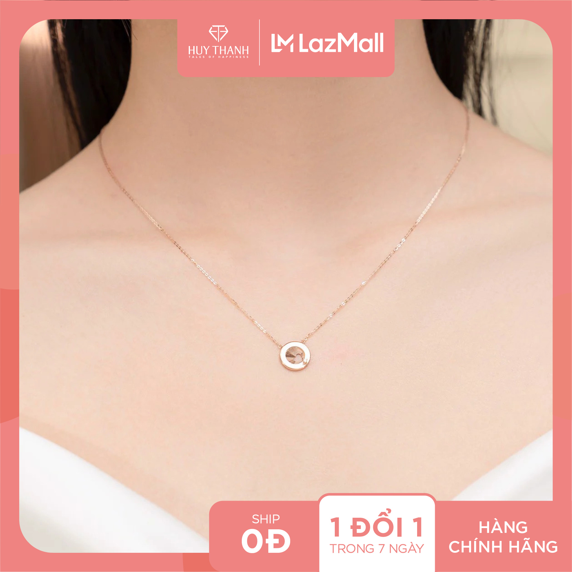 Dây chuyền vàng 18k dcz010 huy thanh jewelry