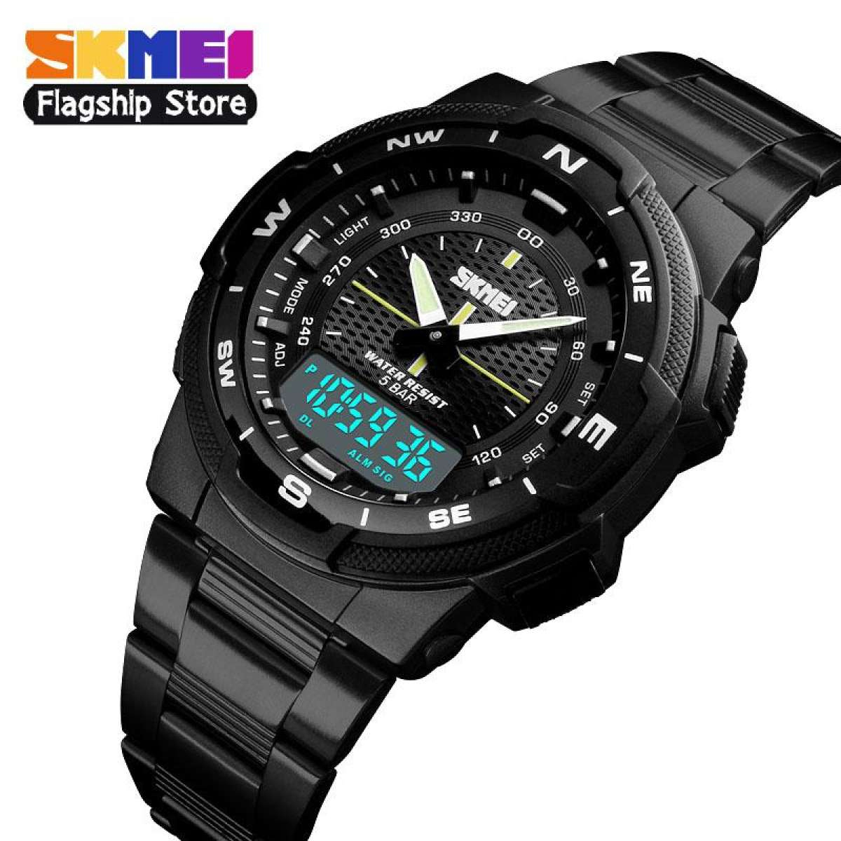 Đồng hồ thể thao SKMEI 1370 cho nam đồng hồ đeo tay điện tử đa năng bằng thép không gỉ chống nước thời trang thường ngày