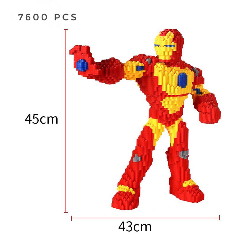 Mô Hình Đồ Chơi Lắp Ráp Lego Marvel Spiderman, Bearbrick 55cm Ironman, Captain America Nhân Vật 3D Khổng Lồ