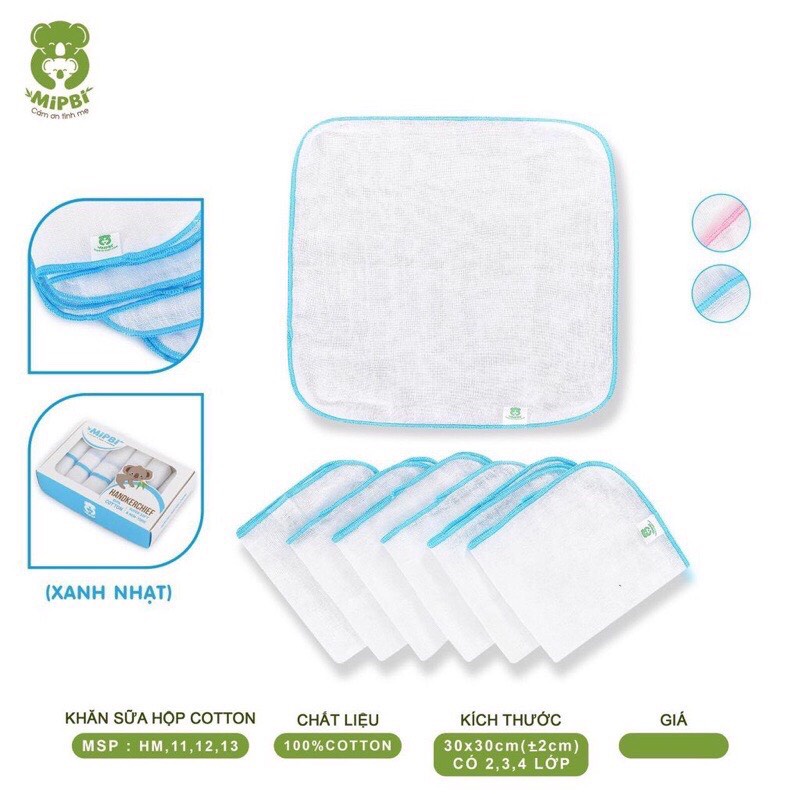 Hộp 6 khăn sữa mipbi cao cấp