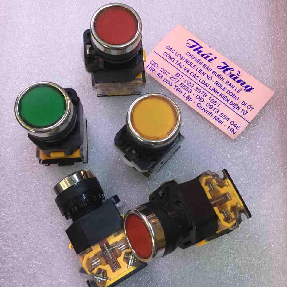 Nút nhấn LA38 phi 22 không đèn nhấn nhả và nhấn giữ