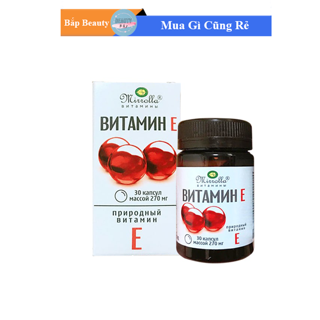 Hộp Viên Uống Trắng Da Vitamin E Đỏ Của Nga Mirrolla (30 viên)