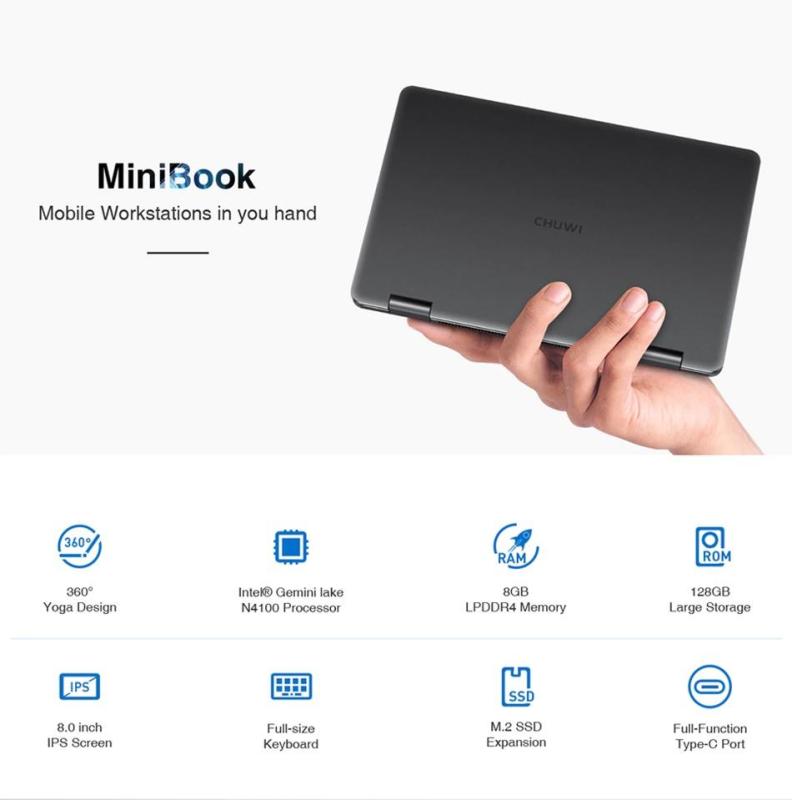 Mini Laptop Chuwi MiniBook Core M3-8100Y/8/128GB màn hình 8 inch Full HD