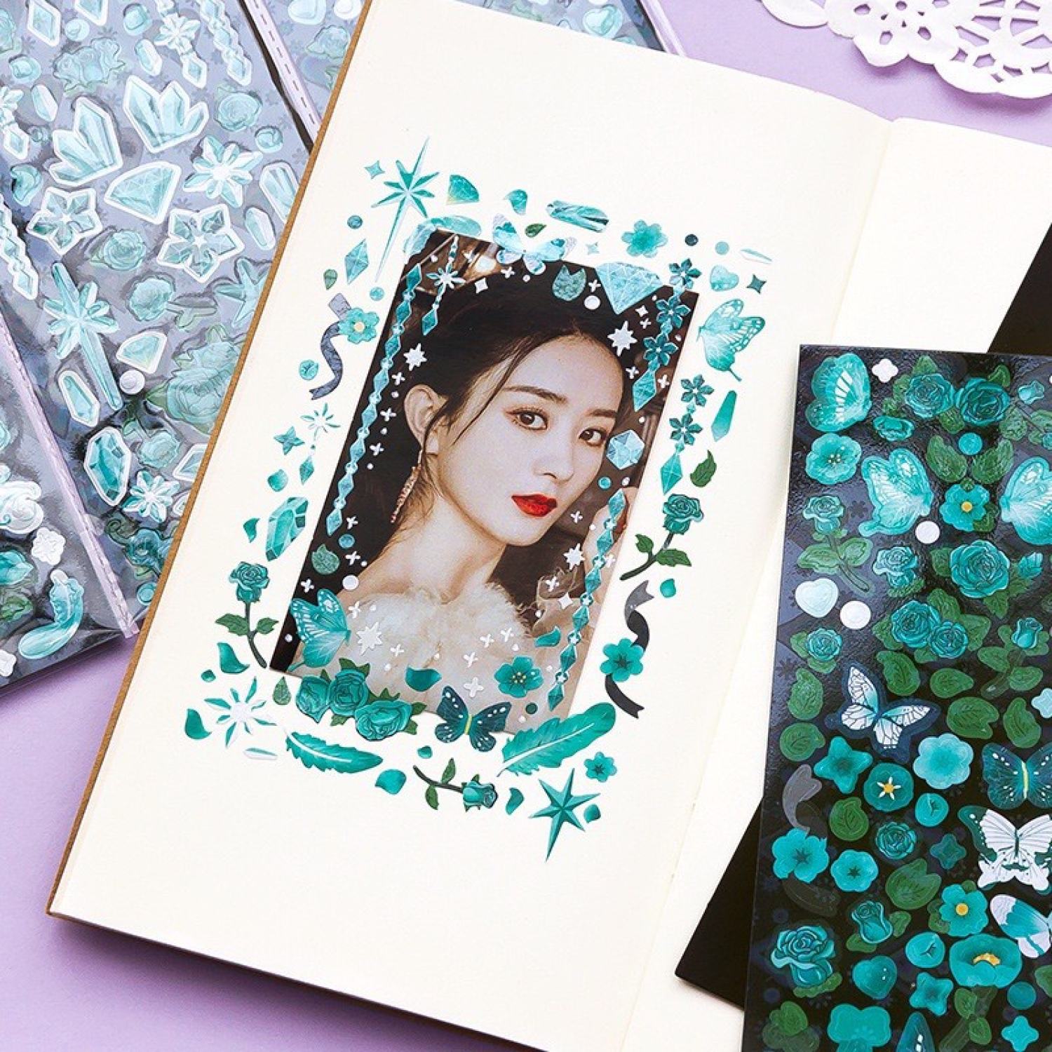Hình dán sticker trang trí top loader siêu xinh HDT06
