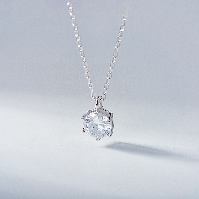 Dây chuyền bạc nữ đính đá mặt tròn hot trend OMZI Jewelry - ATJ6545M