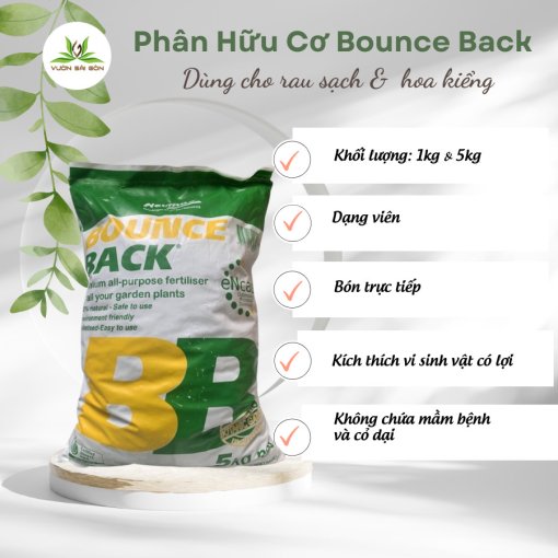 Phân hữu cơ BB Bounce Back nhập khẩu Úc 1kg, hữu cơ viên chậm tan, kích hoa trái