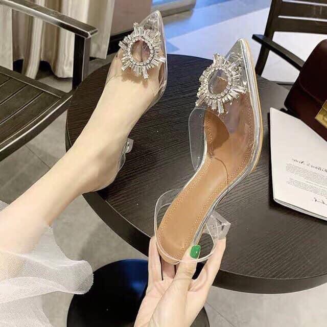 Sandal cao gót  hoa đá