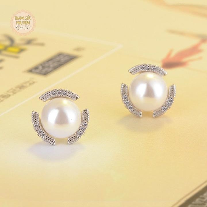 [HCM]Hoa tai nữ thời trang hạt châu mẫu mới HT204