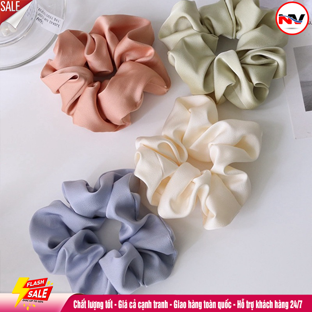 Dây Buộc Tóc Scunchies Vải Phi Bóng (Cột Tóc Scunchies) Hàn Quốc Cho Nữ