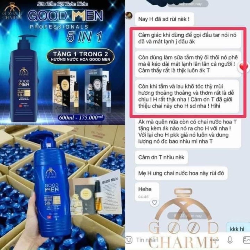 [xanh] Sữa Tắm Goodmen xanh 5in1 600ml ( Hết tặng 3ml )