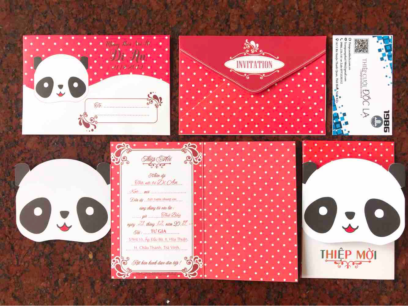 Thiệp Thôi Nôi, Sinh Nhật, Đầy tháng gấu panda