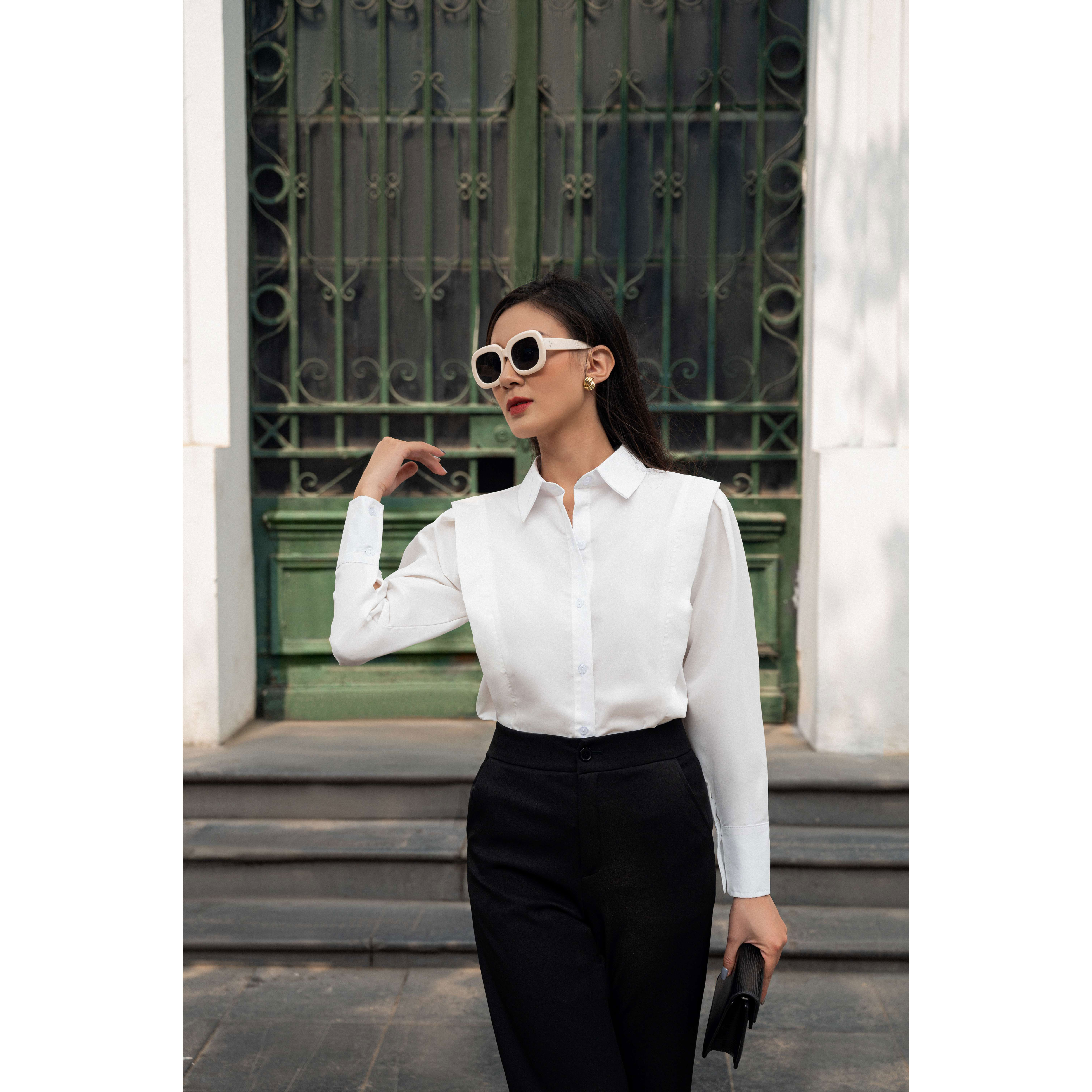 Sơ mi trắng viền kiểu SHI03222 - MAIIMER