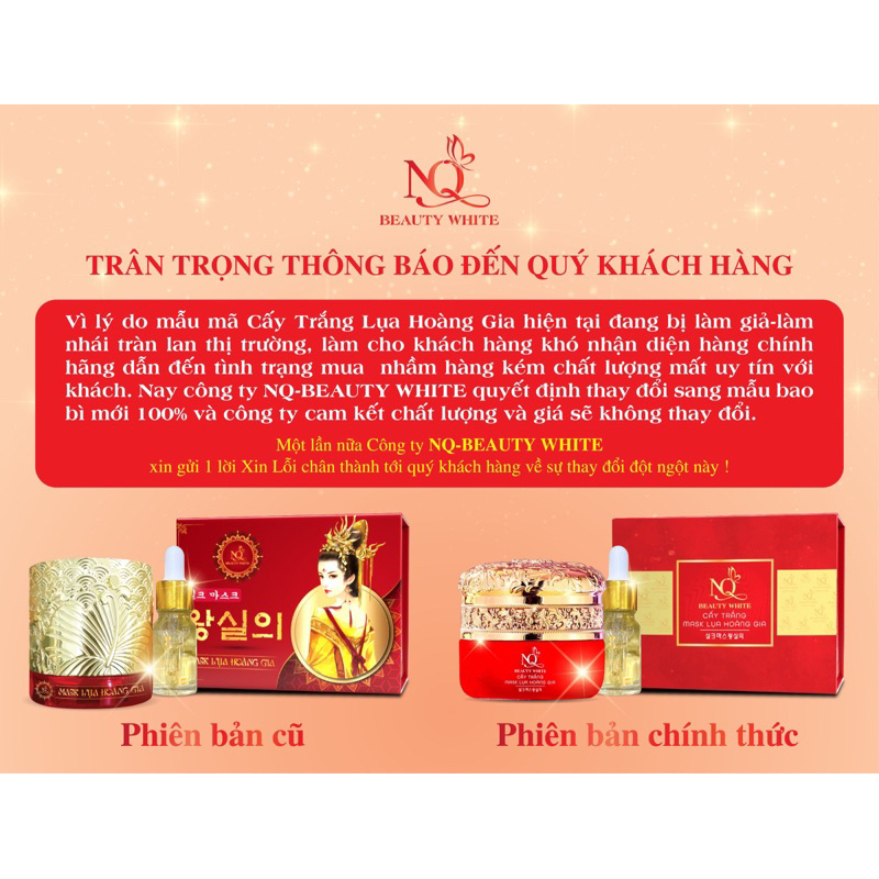 Cấy Trắng Lụa Hoàng Gia. Mask Lụa Hoàng Gia (mẫu mới) - Thỏ store