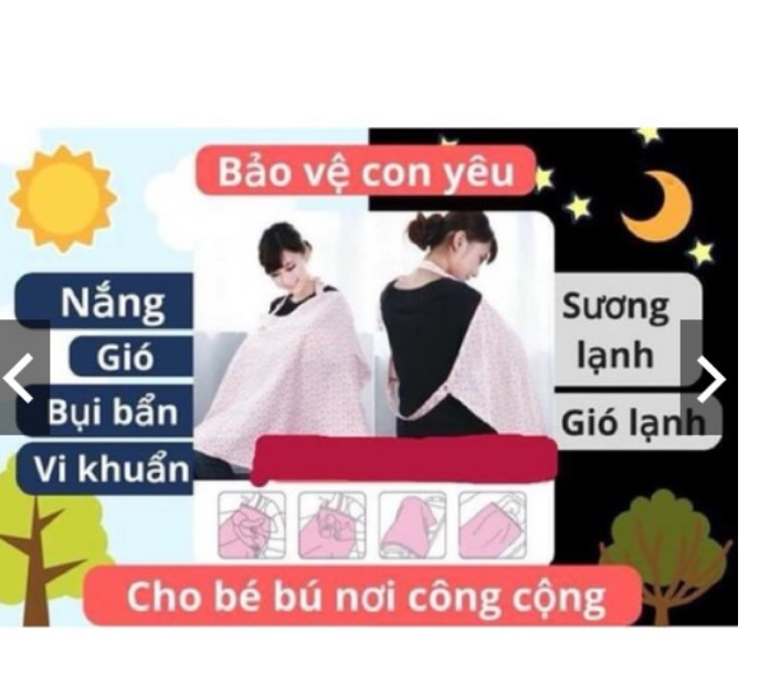 [Loại 1] Khăn Choàng Che Con Bú