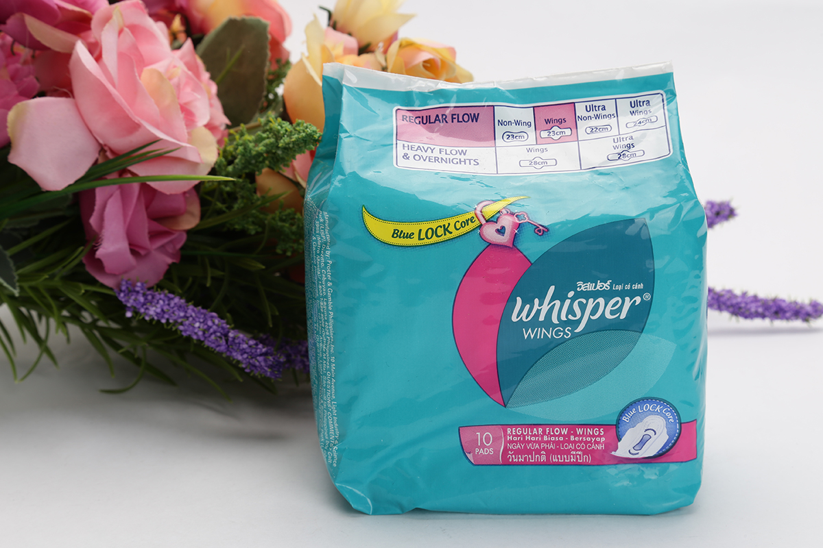 Băng Vệ Sinh Whisper Có Cánh, 10 Miếng