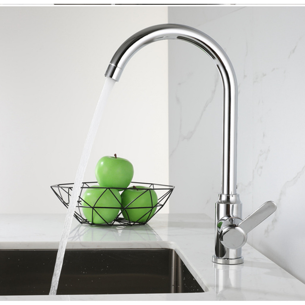 [LOẠI 1] Vòi Rửa Chén Bát Nóng Lạnh INOX 304 ĐÁNH BÓNG vòi ổ bi xoay nhẹ, tay gạt dính liền