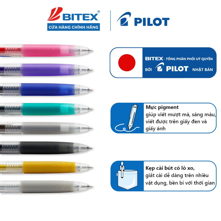 Bút Gel Pilot Juice mực xanh/ đỏ/ đen/ tím