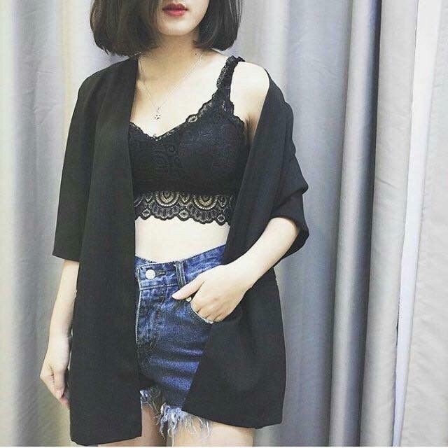 Áo Bra 2 Dây Ren Hoa Cúc Ôm Ngực Mềm Mịn