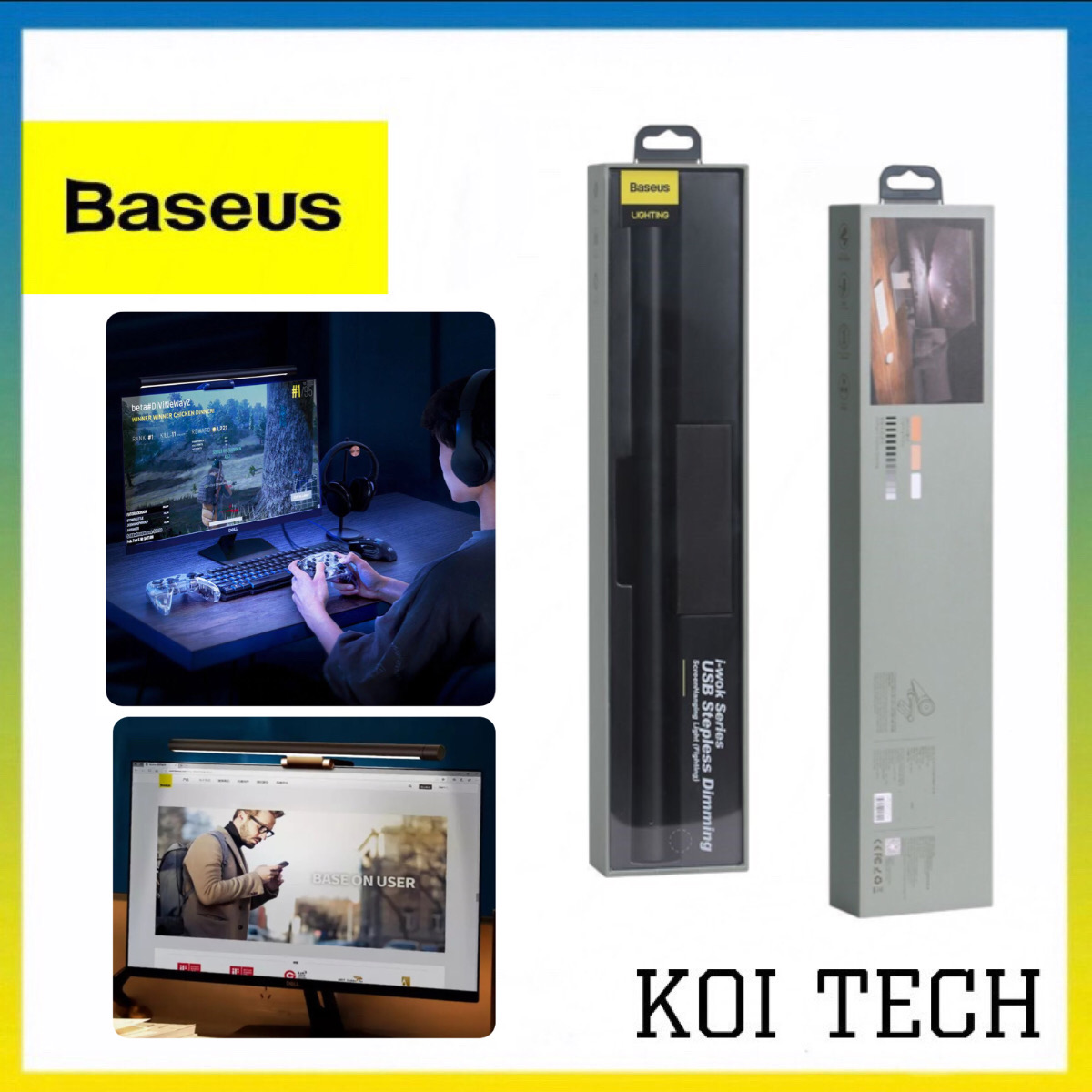 Baseus Led Đèn treo 3 chế độ ánh sáng có thể điều chỉnh - Đèn đọc sách baseus treo màn hình máy tính - đèn tiết kiệm điện bảo vệ mắt cổng micro usb cho văn phòng bàn học và làm việc