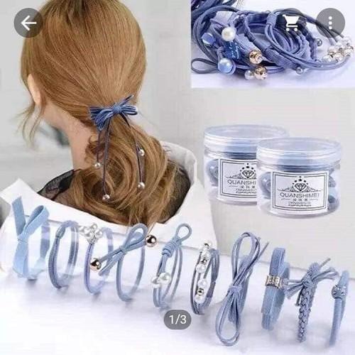 Thun cột tóc 12 sợi - thun cột tóc 12 kiểu - thun cột tóc dễ thương