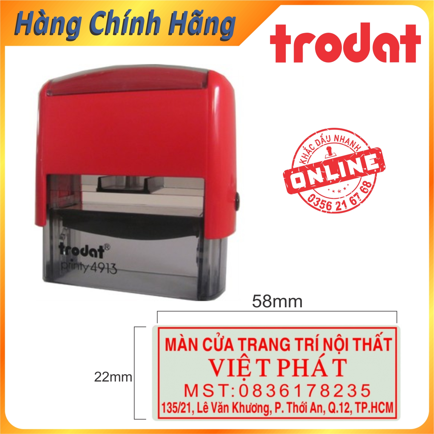 Khắc Con Dấu Mộc Vuông Công Ty, Dấu Cơ Sở