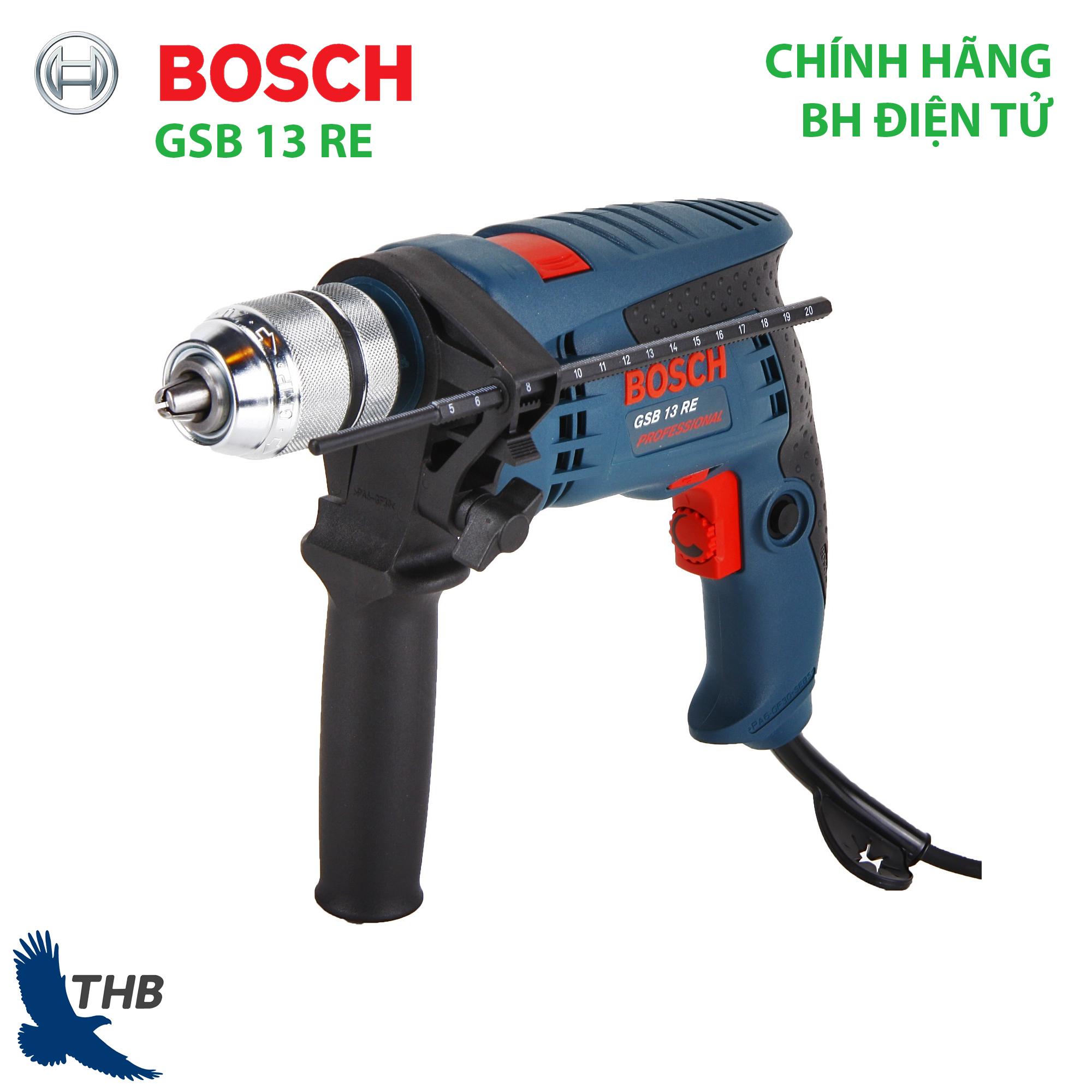 Máy khoan đa năng Máy khoan động lực Bosch GSB 13 RE Xuất xứ Malaysia Công suất 600W Bảo hành điện tử 12 tháng