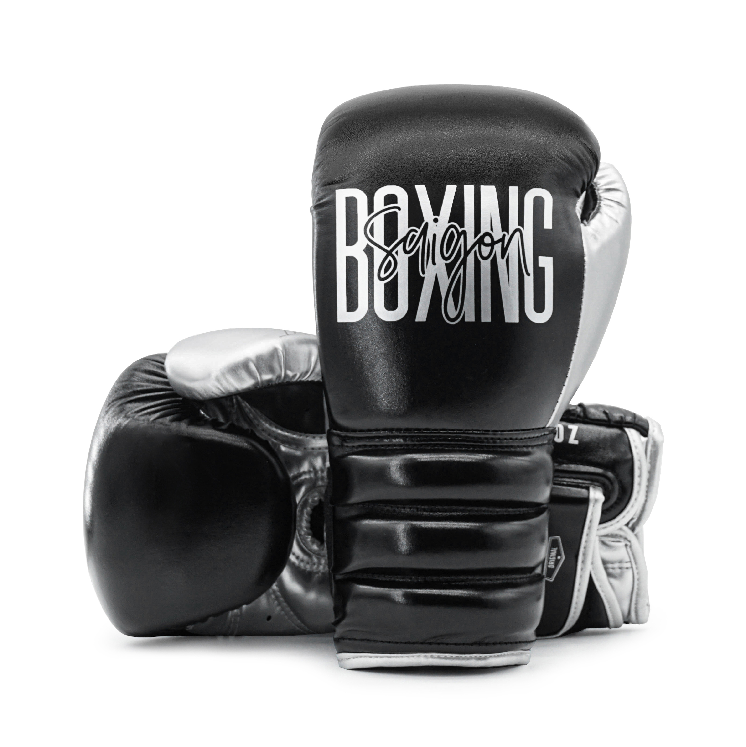 Găng Tay Boxing Saigon Inspire 2.0 - Silver/Black ( Kèm túi đựng găng )