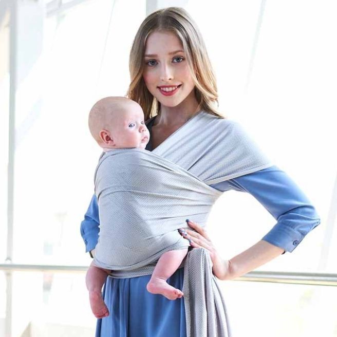 địu kangaroo, địu vải moby wrap cotton 4 chiều cao cấp-Dòng địu được bác sĩ khoa Sơ Sinh bệnh viện Từ Dũ khuyên dùng cho trẻ sơ sinh