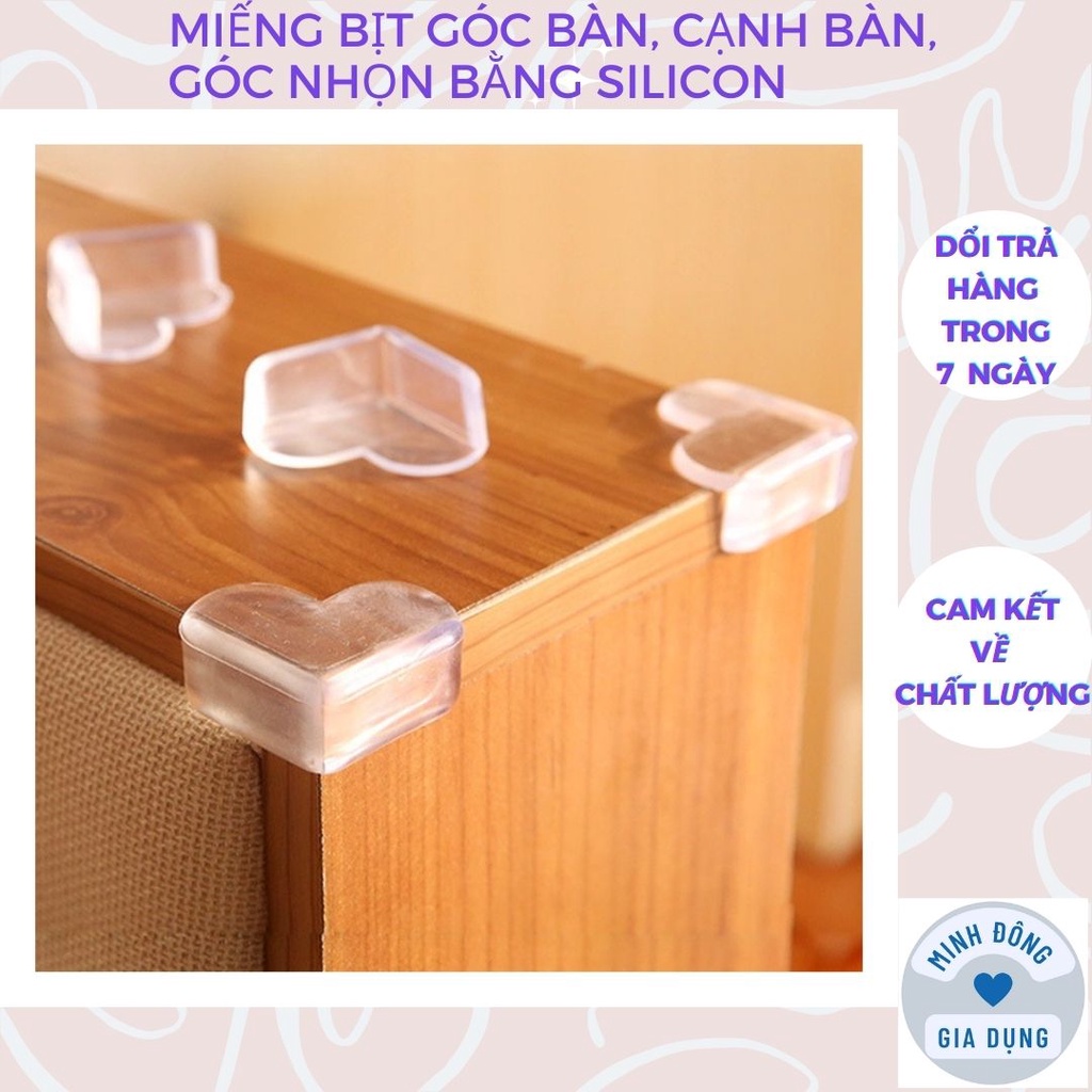 Miếng bịt góc bàn, cạnh bàn, góc nhọn bằng silicon bảo đảm an toàn cho trẻ
