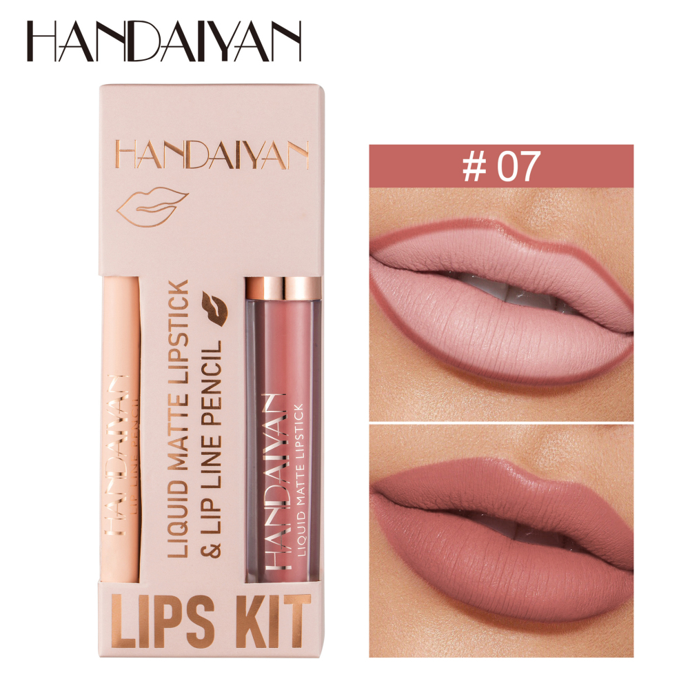 QIBEST 15 Colors Fog Surface Matte Lipstick Pen Waterproof Wooden Stereo Lip Liner Pencil
