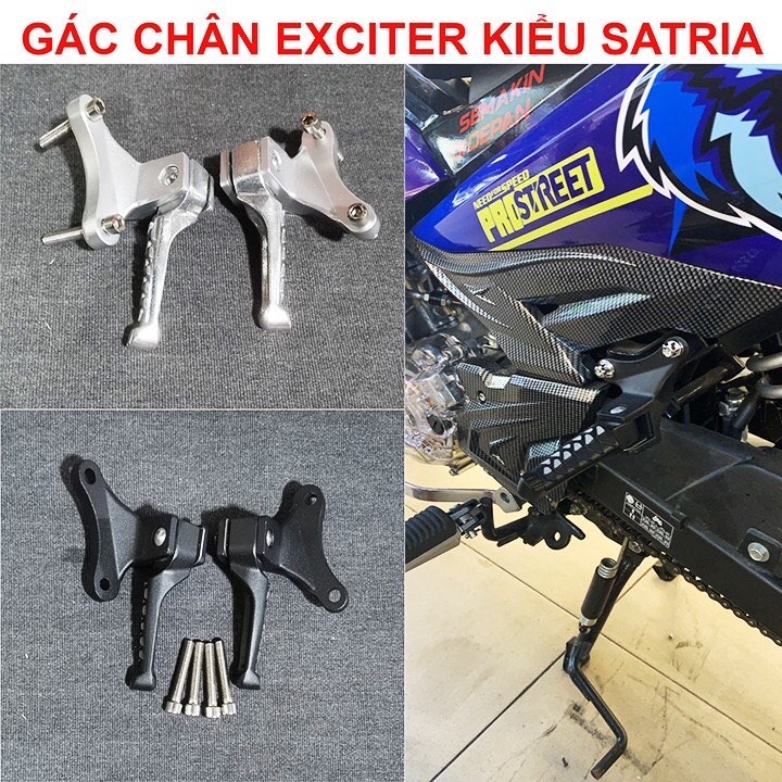 Gác chân exciter kiểu satria nhôm