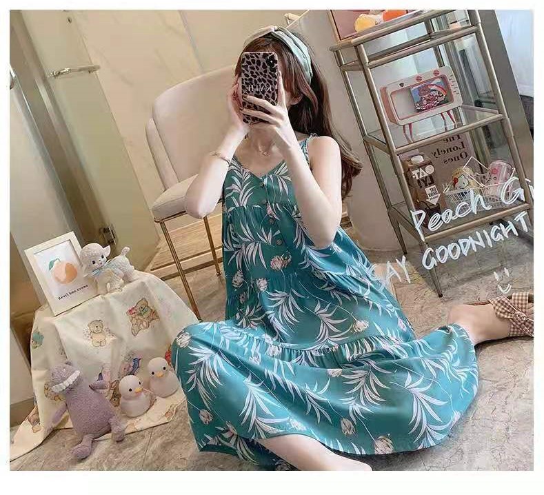 Váy 2 Dây Lanh Mặc Nhà VN60
