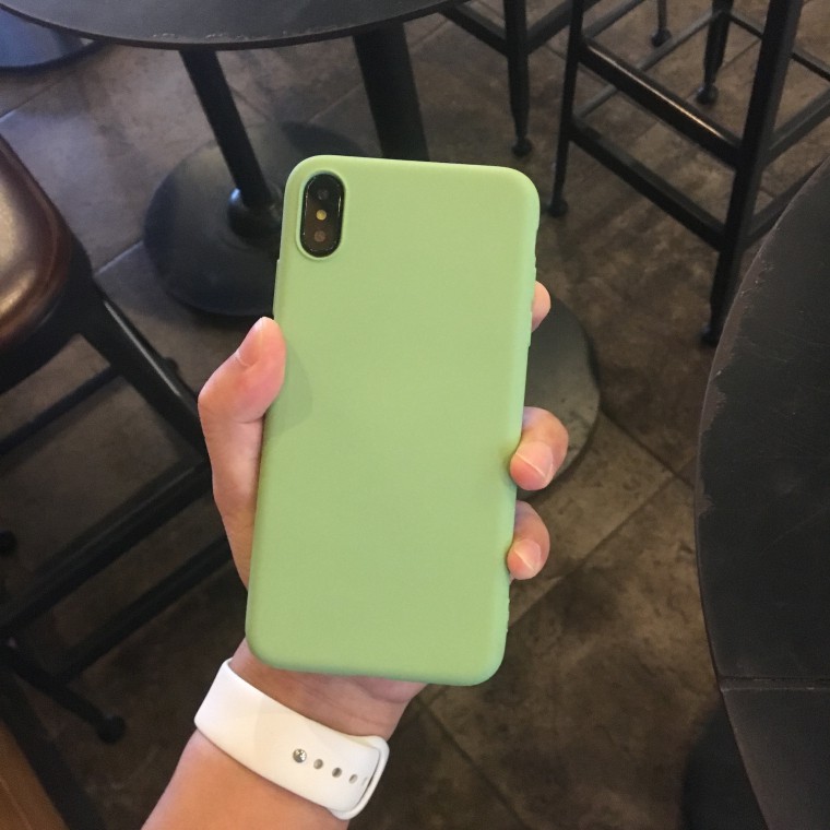 Ốp lưng trơn dẻo Xanh matcha - Chất dày mịn Cho Iphone
