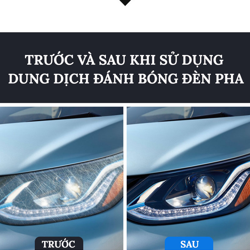 Dung Dịch Đánh Bóng Đèn Pha Ô Tô Chống Ố Vàng VERSION 2