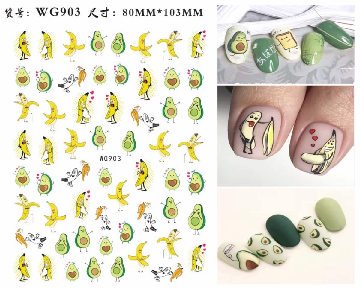 STICKER DÁN MÓNG QUẢ BƠ