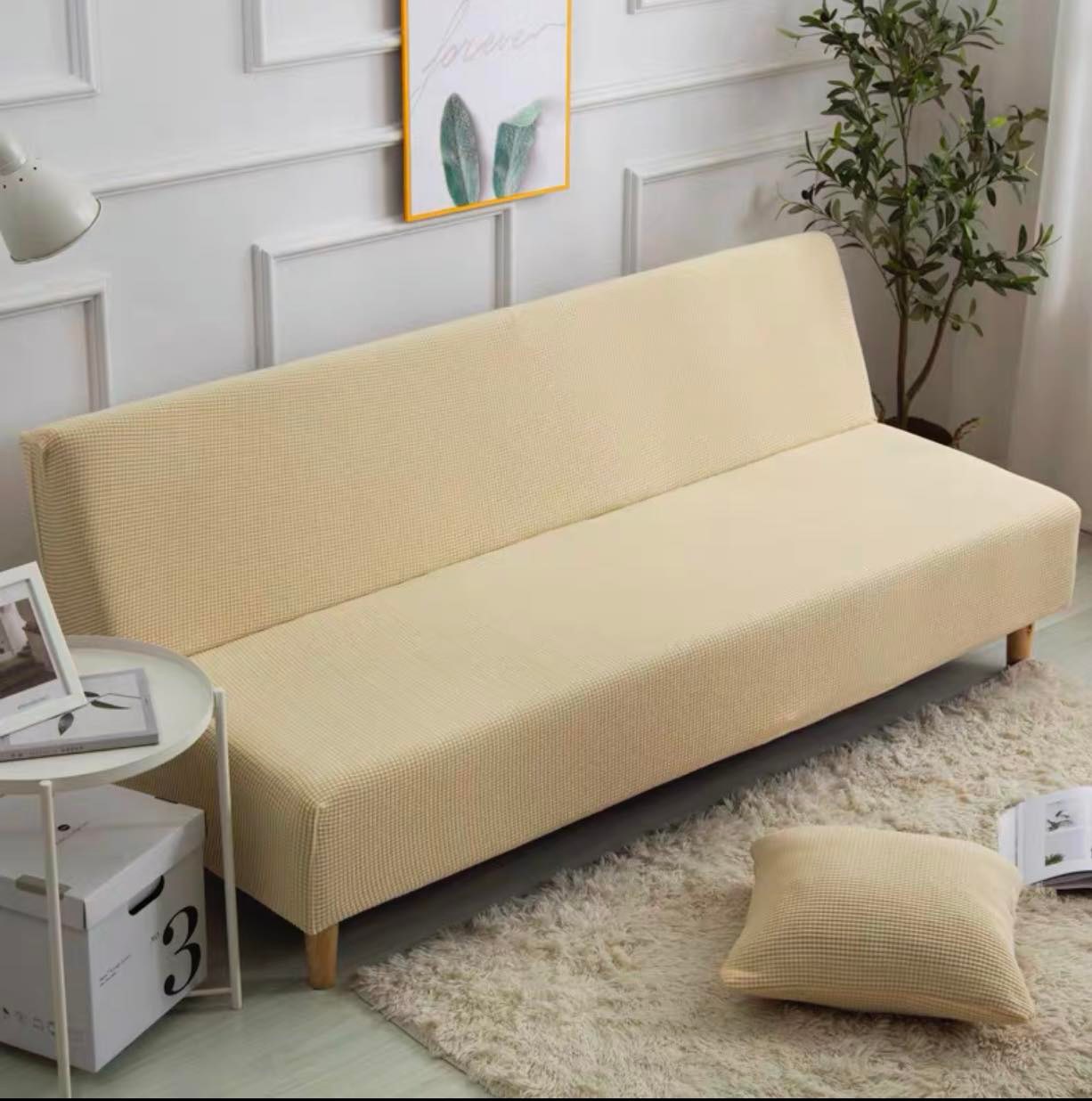 Ga bọc sofa bed tại nhà chất nhung gân cao cấp