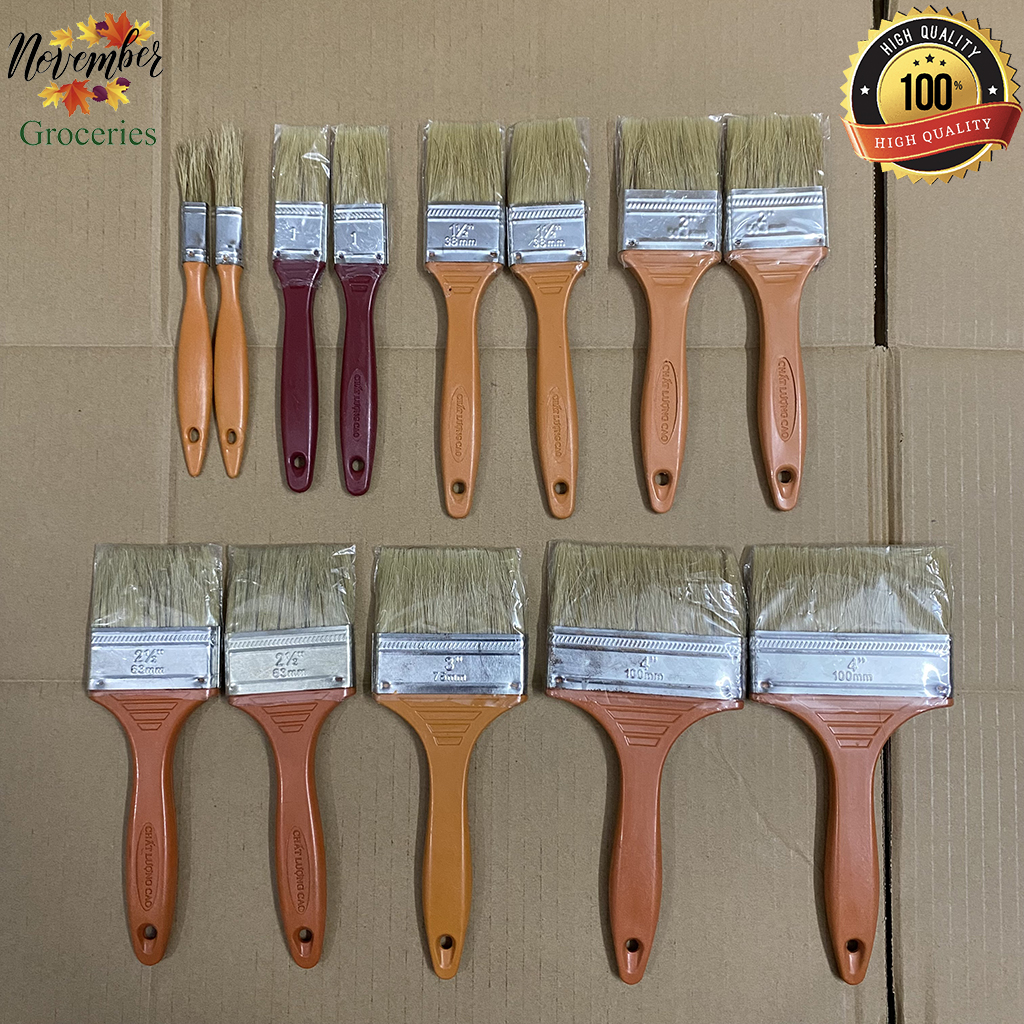 Cọ Quét Sơn Cán Nhựa Vàng Đủ Size