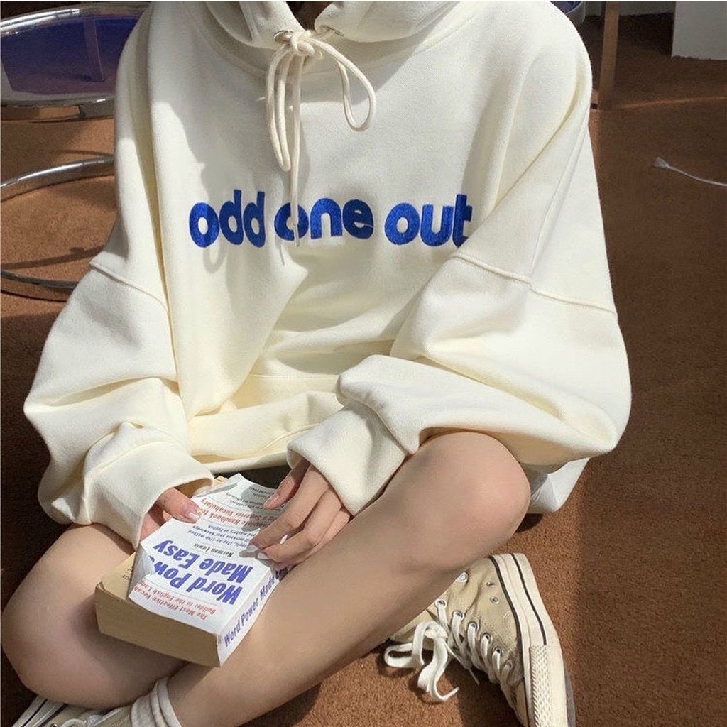 Áo HOODIE TRẮNG basic odd from thụng tay to