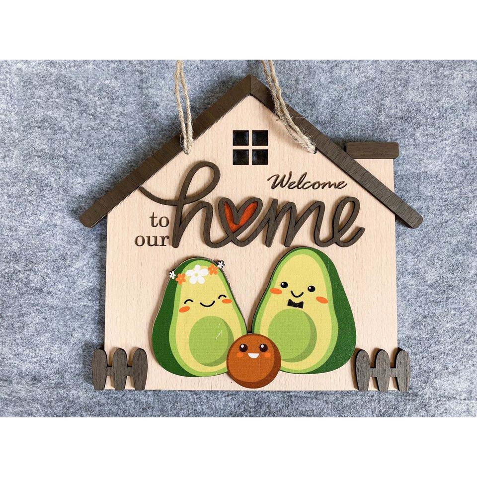 Bảng gỗ decor trang trí NGÔI NHÀ HẠNH PHÚC (bảng gỗ trang trí DNDecor + quà tặng giá 17.000đ)