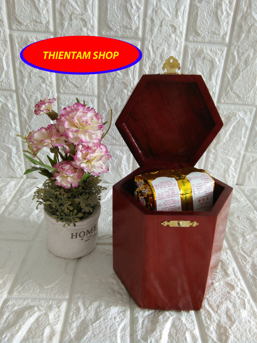 [HCM]Hộp đựng gói trà trạm mặt gỗ hương (HTT02)