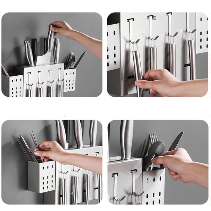 Kệ để dao, đũa dán tường inox 304 không zỉ