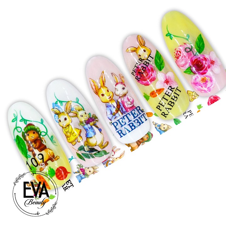 [HCM]Decal Dán Móng Tay 3D Nail Sticker Hoạ Tiết Thỏ Con Peter Rabbit EB109