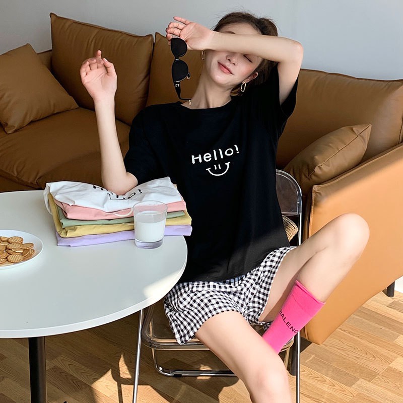 Set mặc nhà nữ hình hello mặc cười siêu xinh