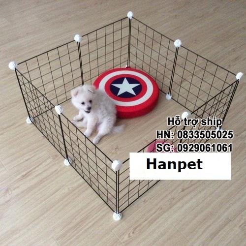 Hanpet - Chuồng ghép quây lưới 70x70x35cm / Chuồng chó mèo lắp ghép từ 8 tấm lưới + 16 chốt / mảnh ghép Quây chó /miếng ghép đa năng / chuồng thỏ / chồng bọ
