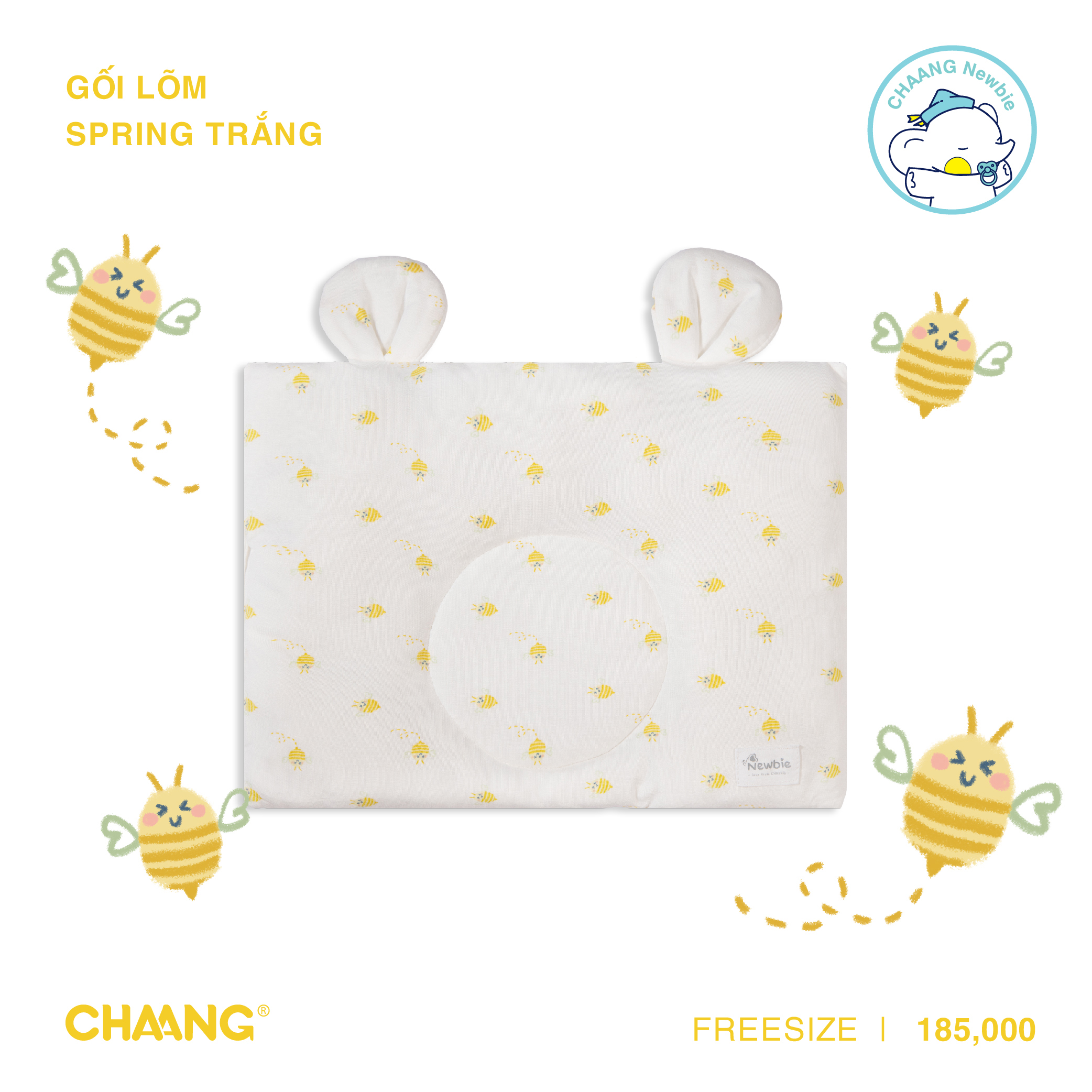 [CHAANG] Gối lõm cho bé sơ sinh Spring CHAANG