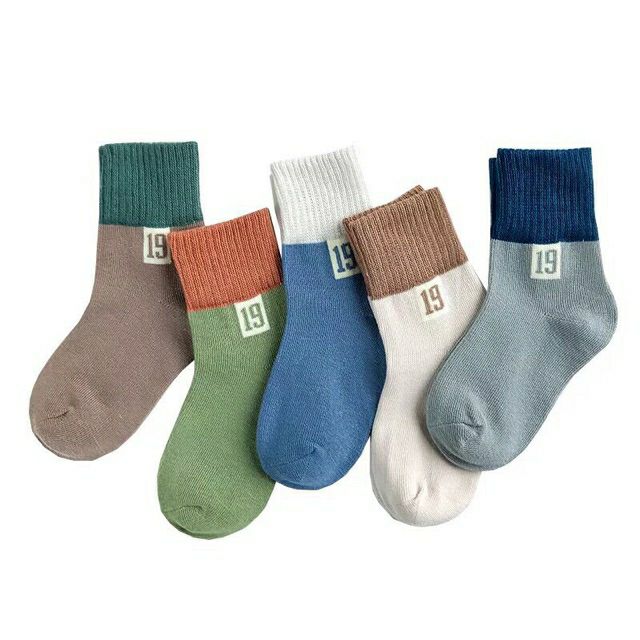 [Hoàn tiền 15%] SET 5 ĐÔI TẤT CAO CỔ ĐÁNH SỐ 19-20 CHO BÉ